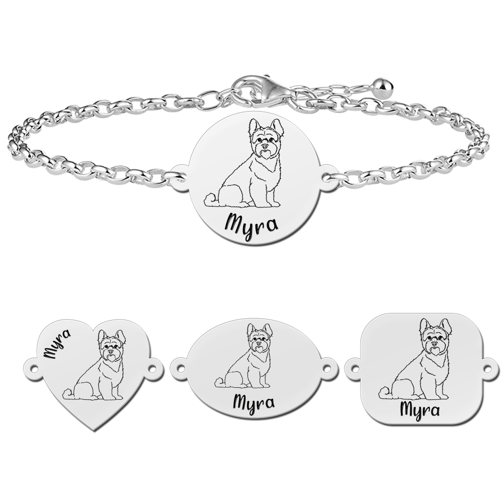 Zilveren honden armband Yorkshire Terrier
