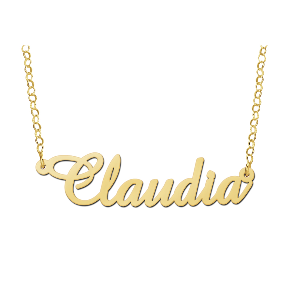 Gouden naamketting model Claudia