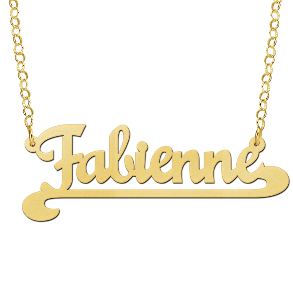 Vergulde ketting met naam model Fabienne