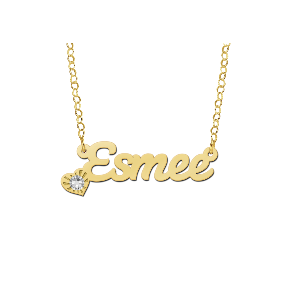 Gouden naam ketting model Esmee