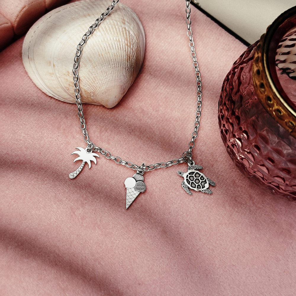 Zilveren bedel ketting