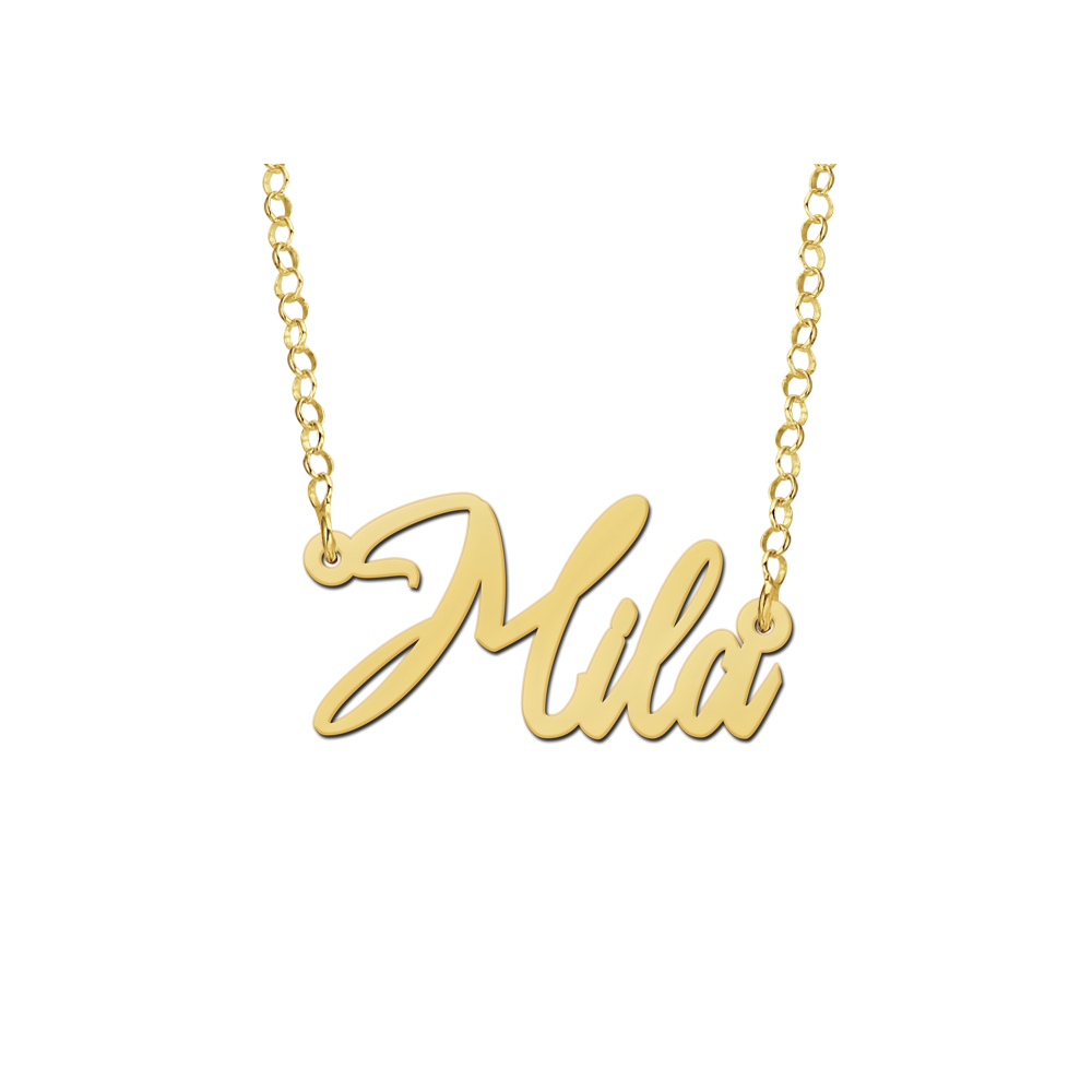 Gouden naamketting model Mila