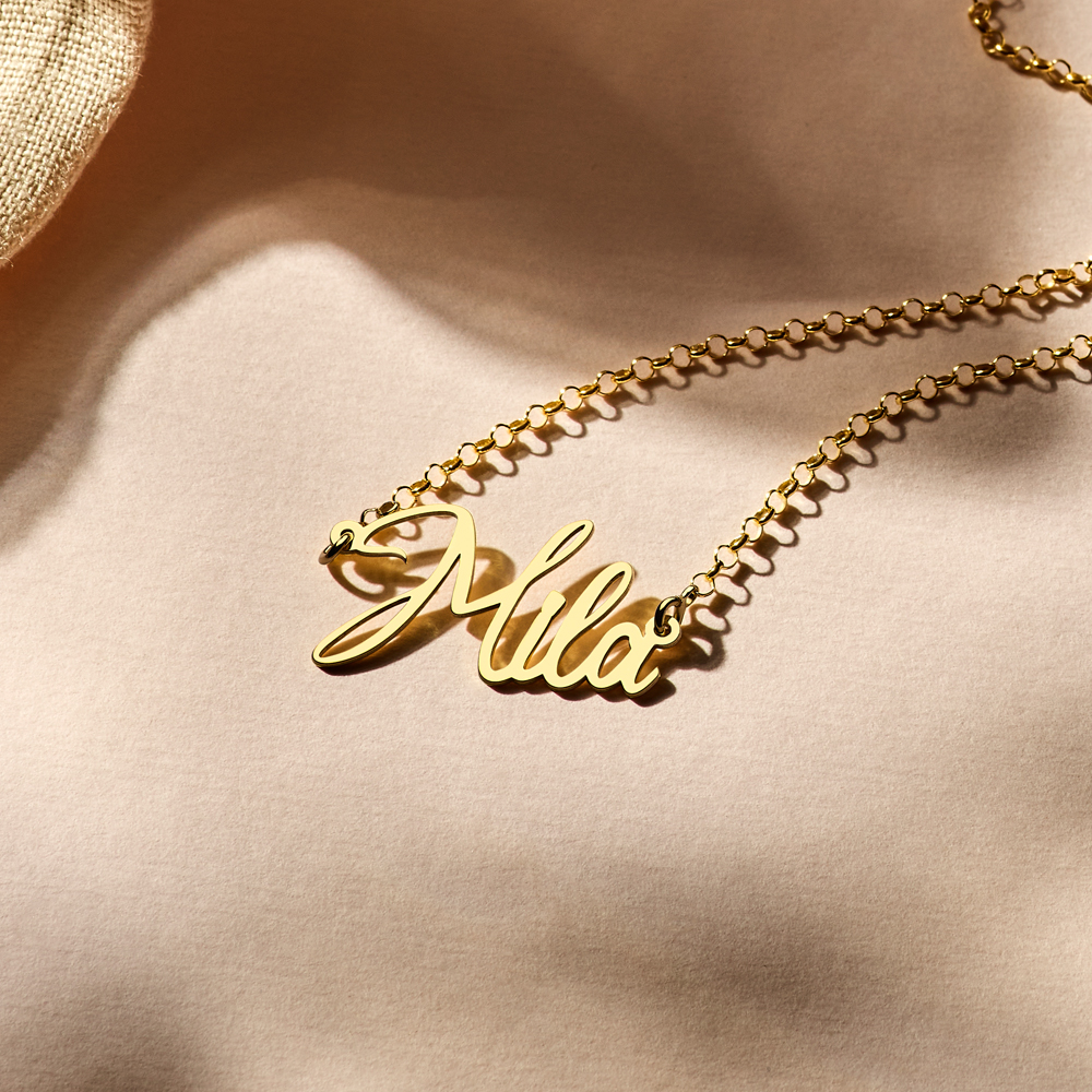 Gouden naamketting model Mila