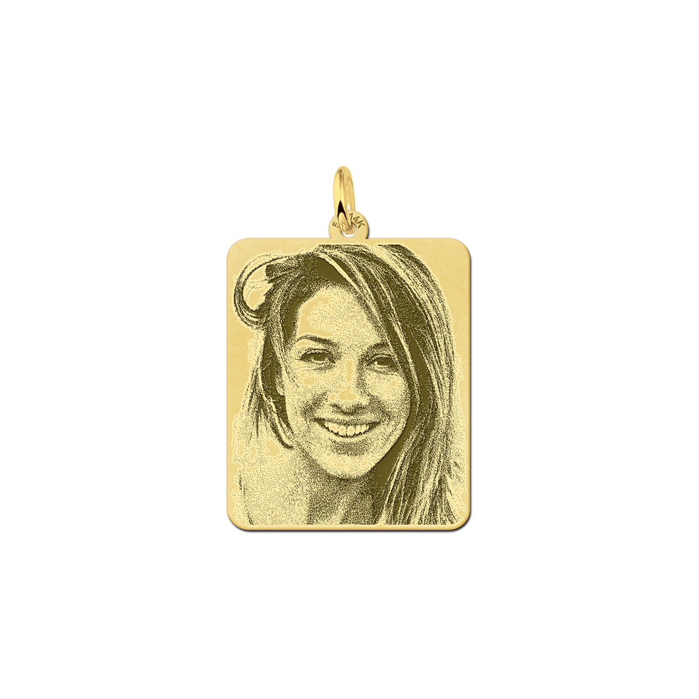 Gouden dogtag sieraad met foto