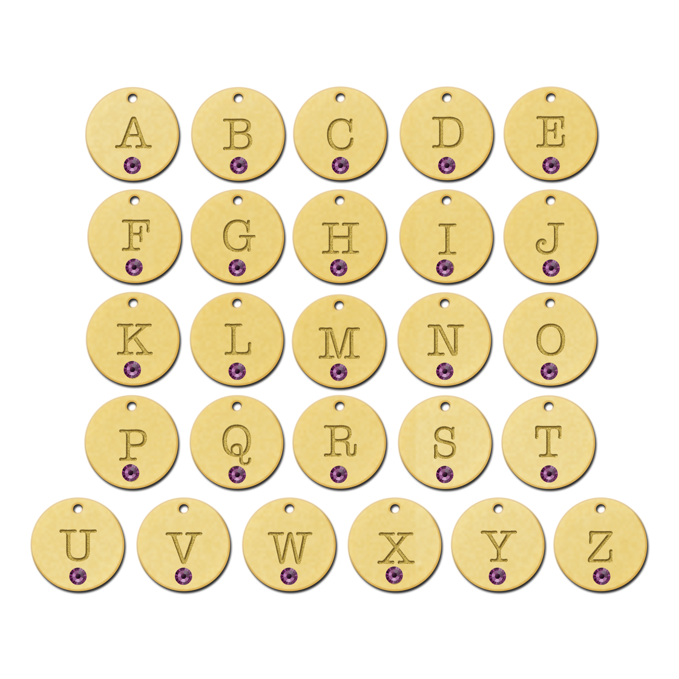 Gouden letter ketting geboortesteen