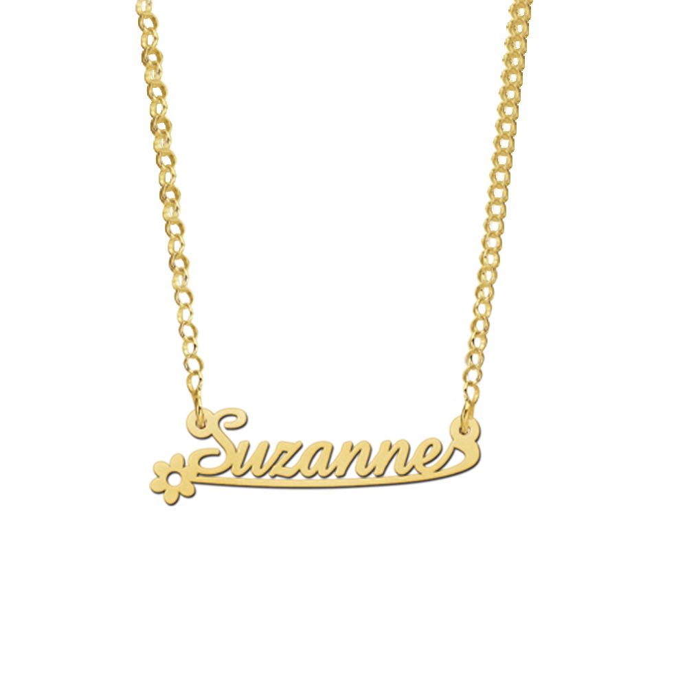 Gouden kinder naamketting model Suzanne