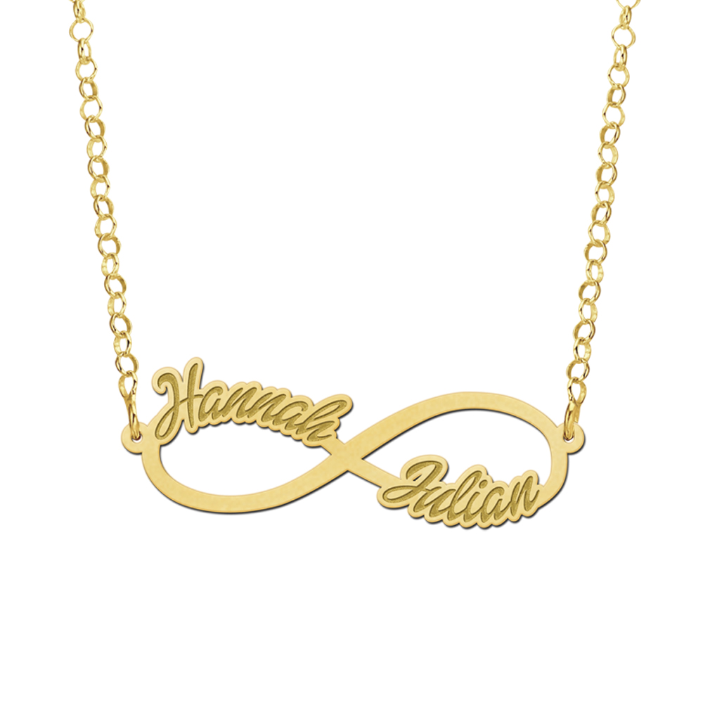 gouden Infinity ketting met twee namen