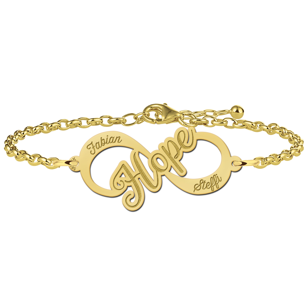 Gouden infinity armband "Hope"