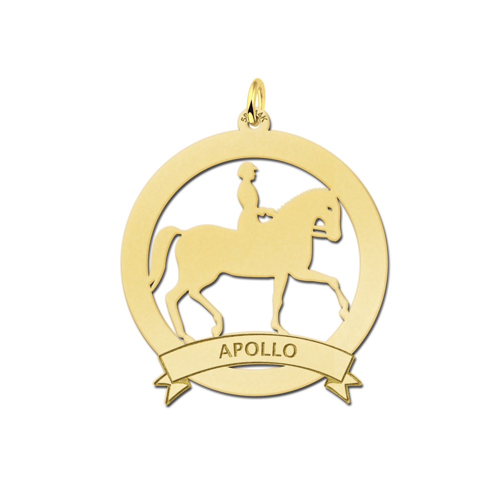 Gouden paarden hanger met ruiter