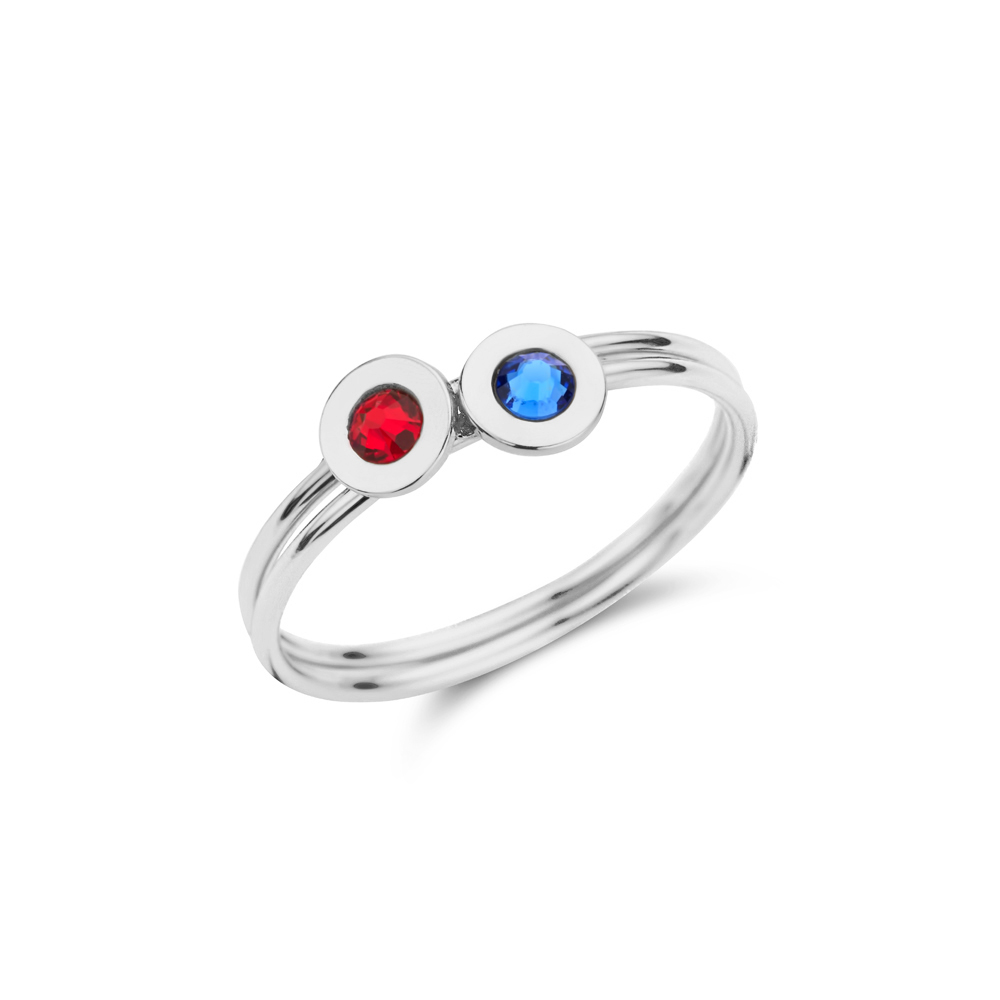 Zilveren ring met geboortesteen