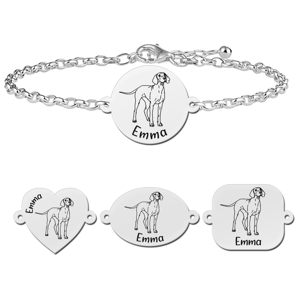 Zilveren ketting met armband Windhond