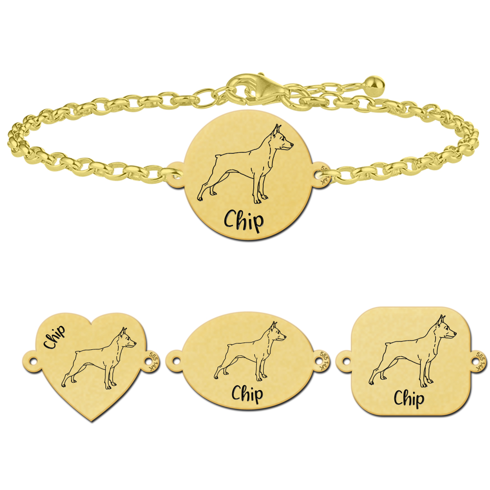 Gouden dieren armband hond Dwergpinscher