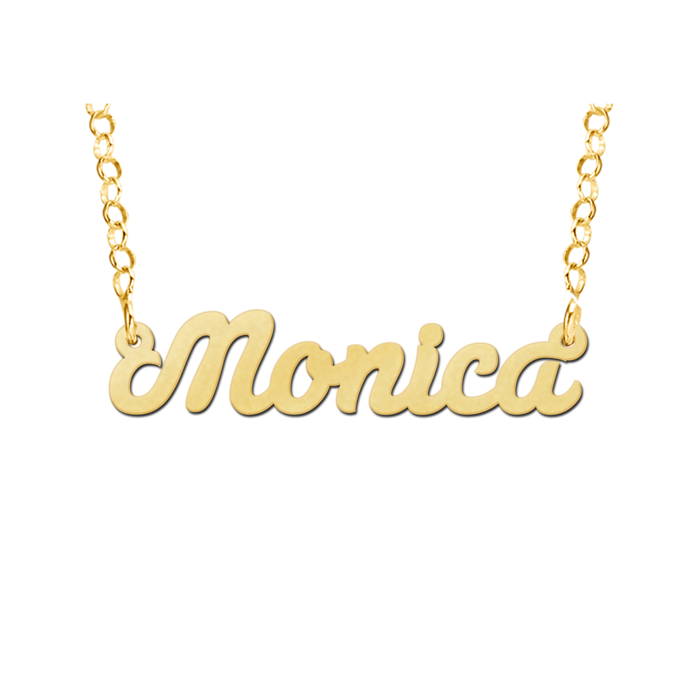 Gouden naamketting model Monica