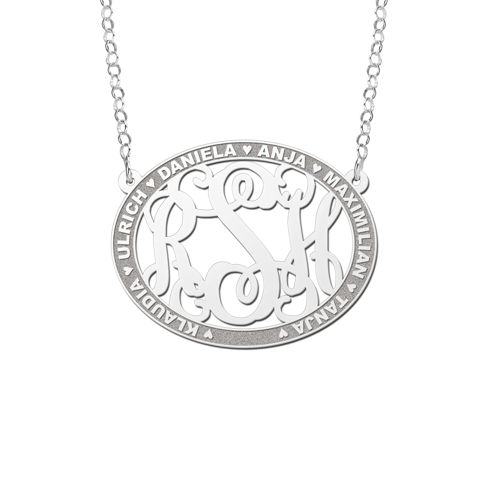 Monogram ketting met namen