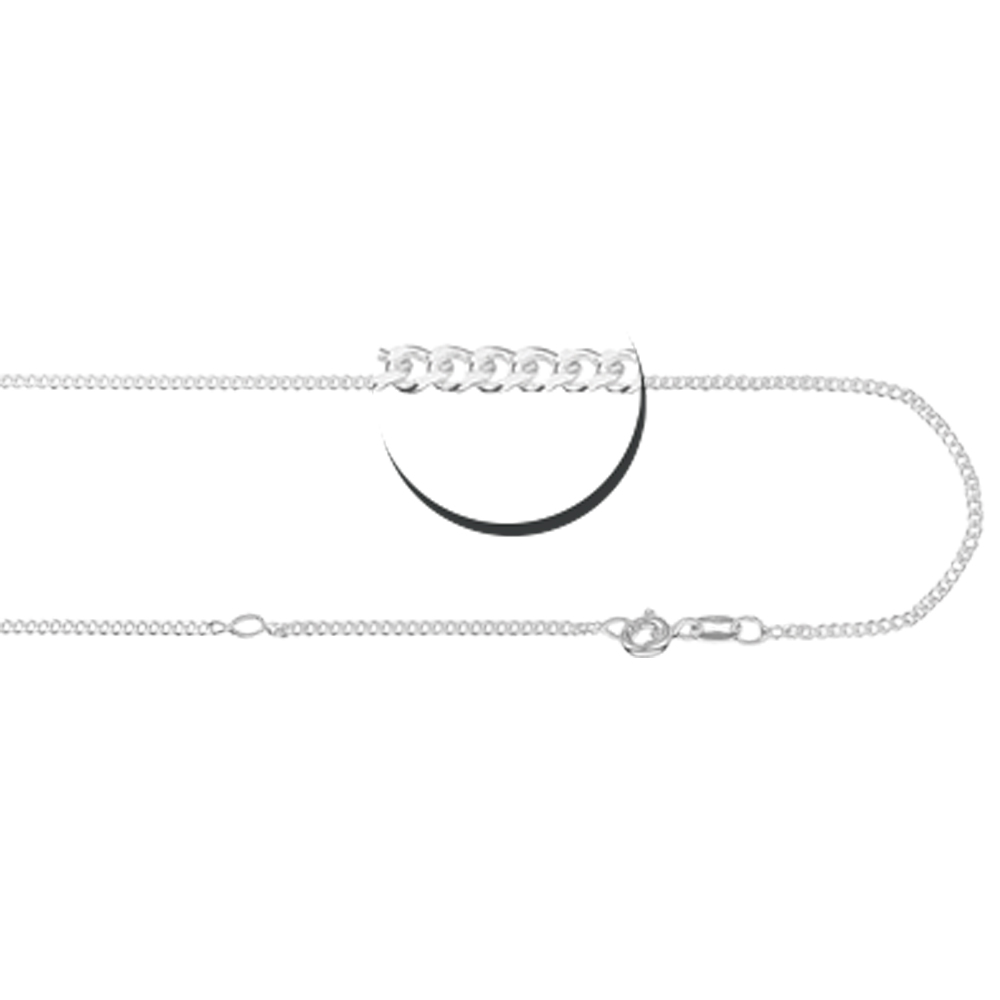 Zilveren collier gourmet 38-42cm