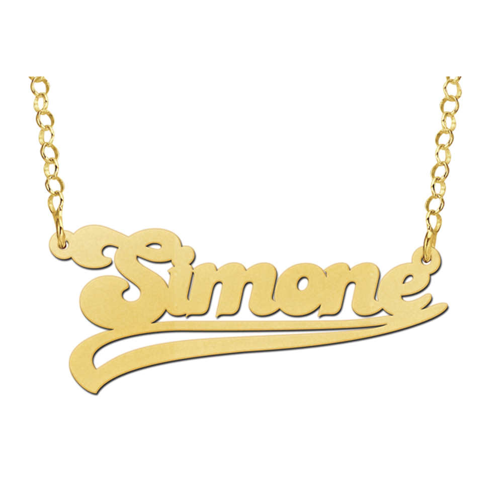 Gouden naamketting model Simone