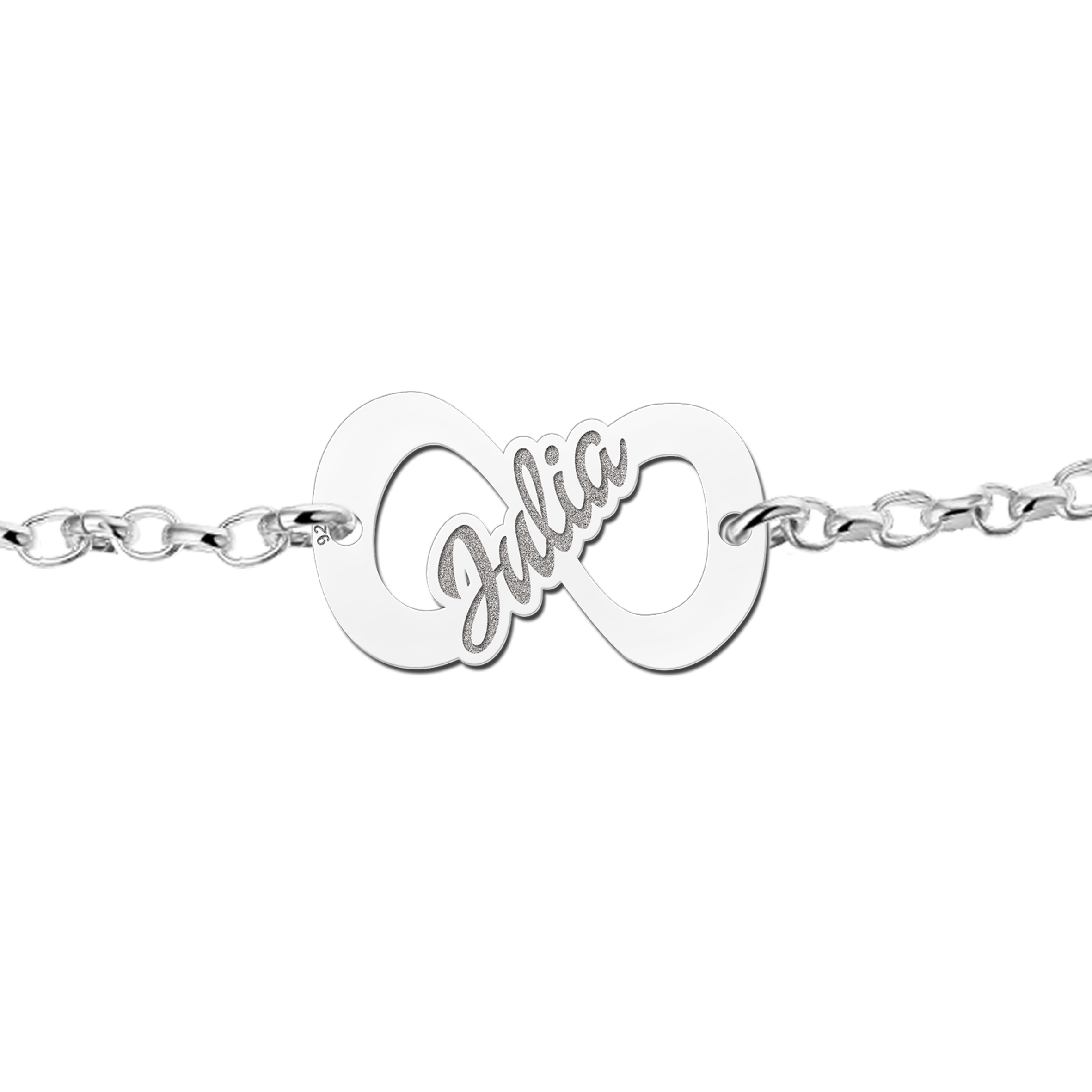 Infinity armband van zilver met naam