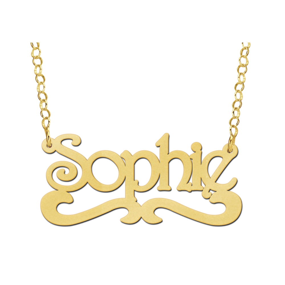 Gouden naamketting model Sophie