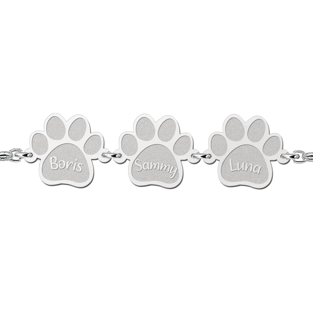 Zilveren armband met pootjes