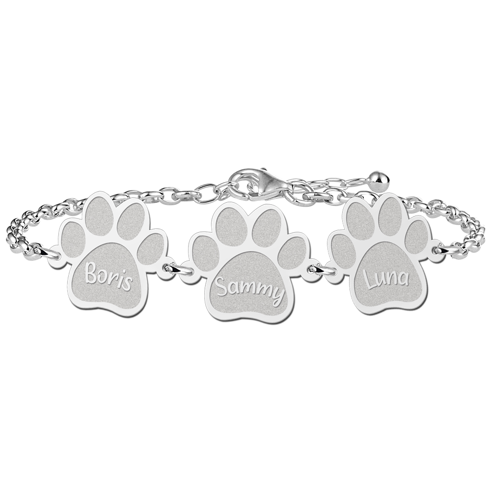 Zilveren armband met pootjes