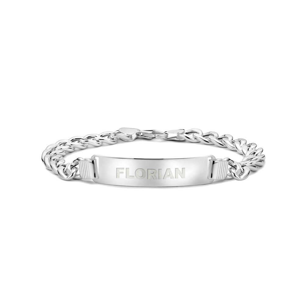 Lichte Herenarmband Zilver Gravure Gourmet