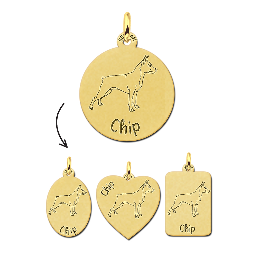 Gouden dieren hanger hond Dwergpinscher