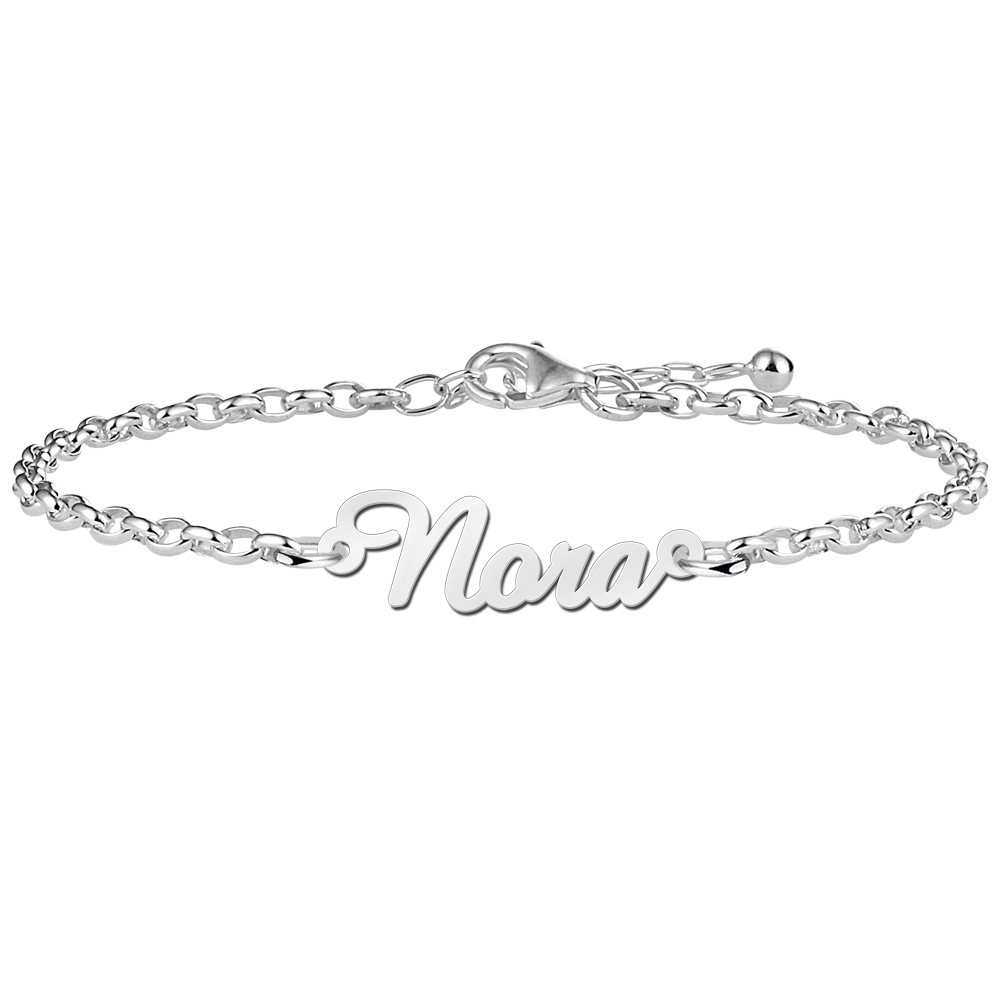 Zilveren naam armband model Nora