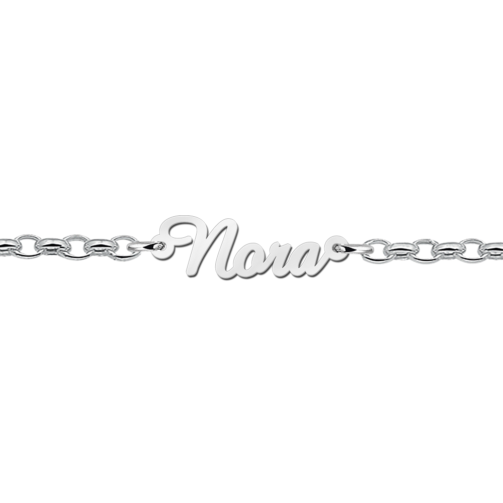 Zilveren naam armband model Nora