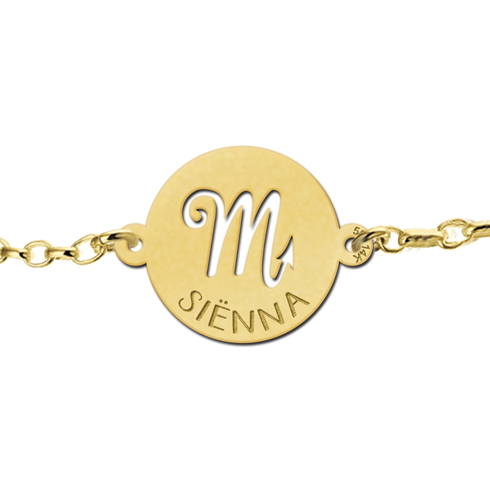 Gouden armband met sterrenbeeld rond Schorpioen