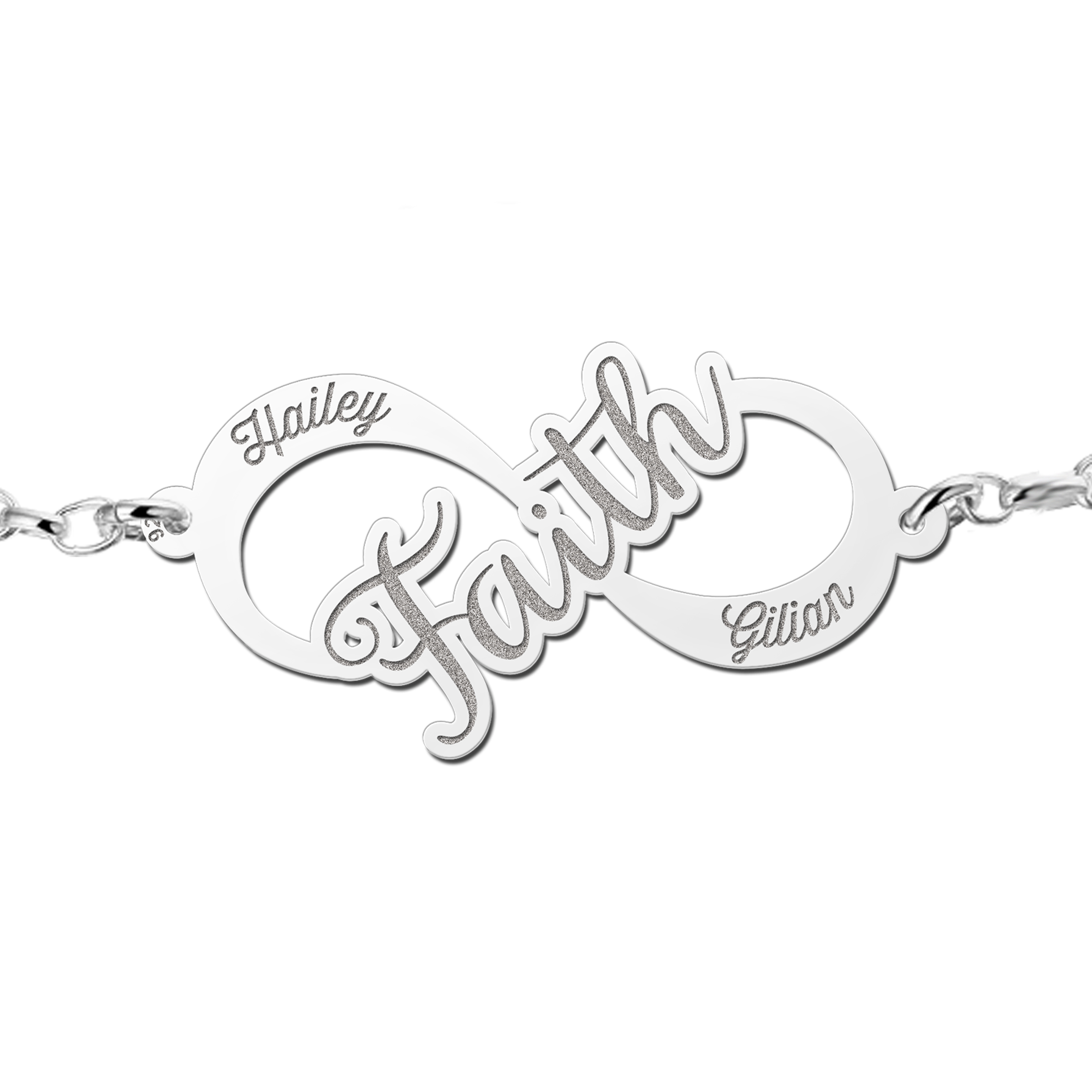 Zilveren infinity armband faith