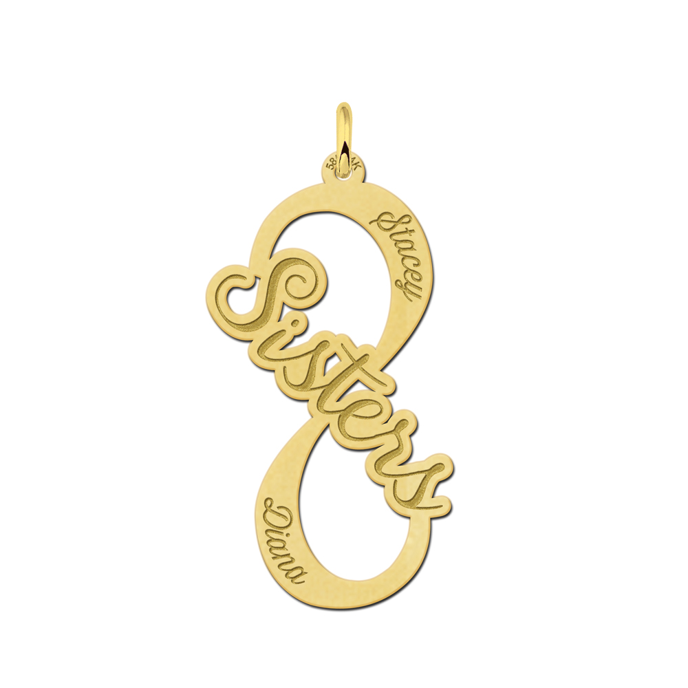 Gouden infinity hanger sister