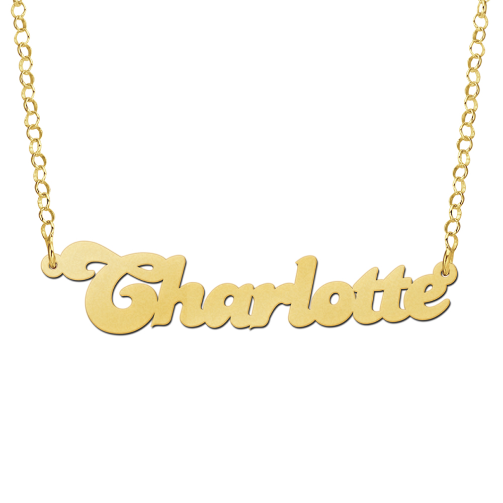 Gouden naamketting model Charlotte