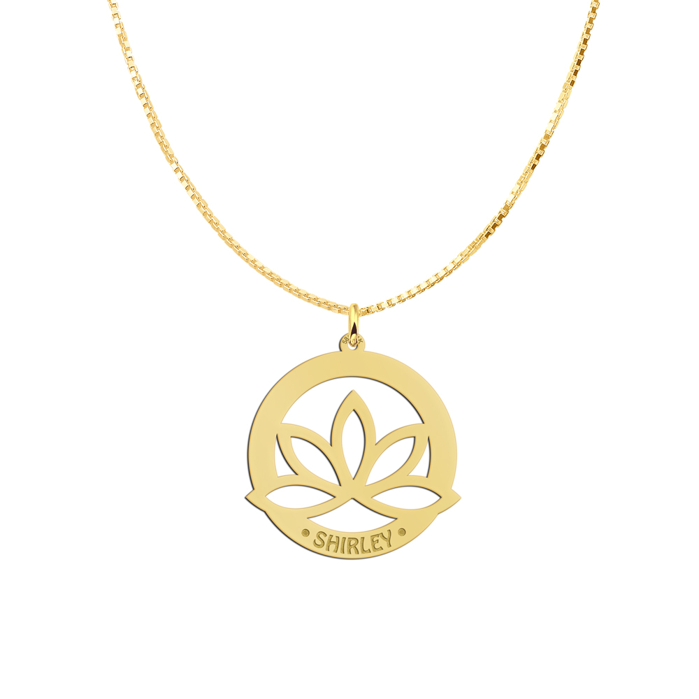 Gouden naamhanger Lotus