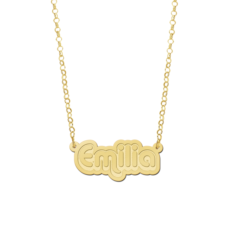 Kinder naam ketting verguld model Emilia