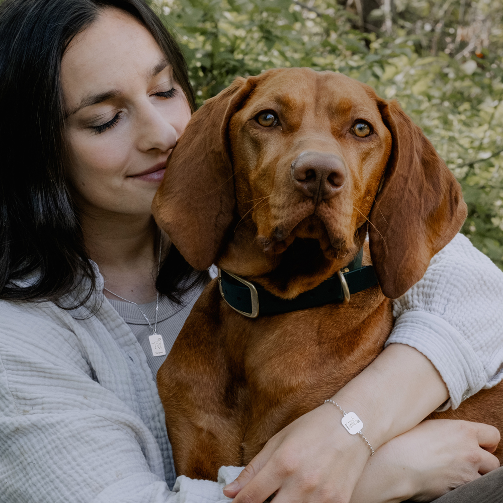 Beagle armband met naam zilver