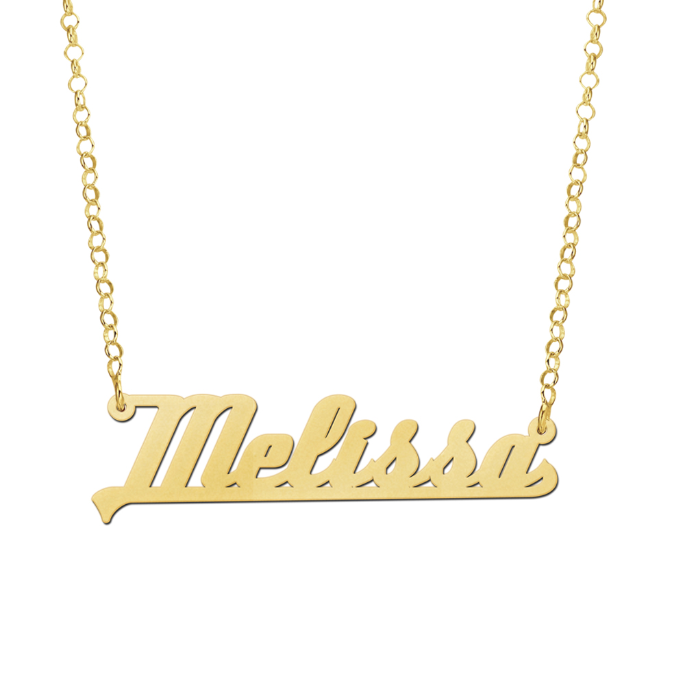 Gouden naamketting model Melissa