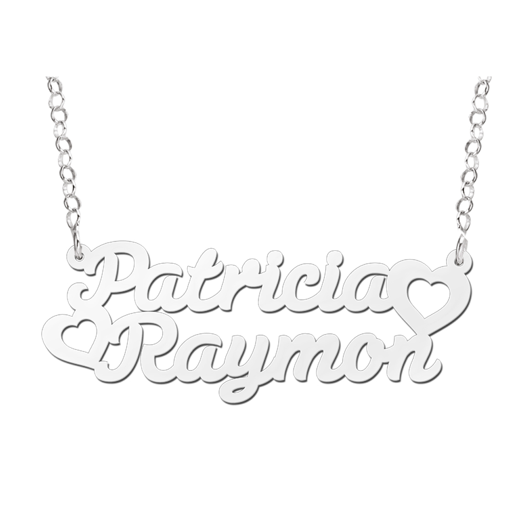 Zilveren naamketting model Patricia-Raymon