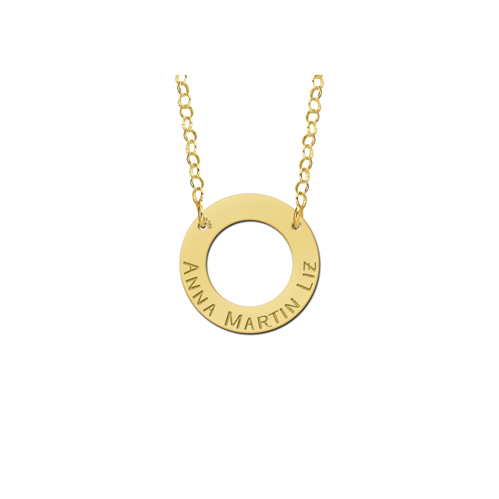 Gouden minimalistische ring hanger met namen