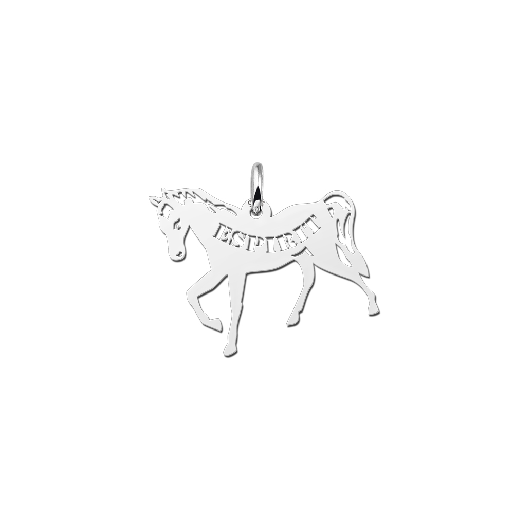 Zilveren dieren naamhanger paard
