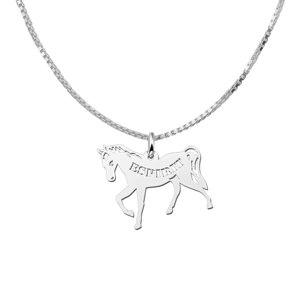 Zilveren dieren naamhanger paard