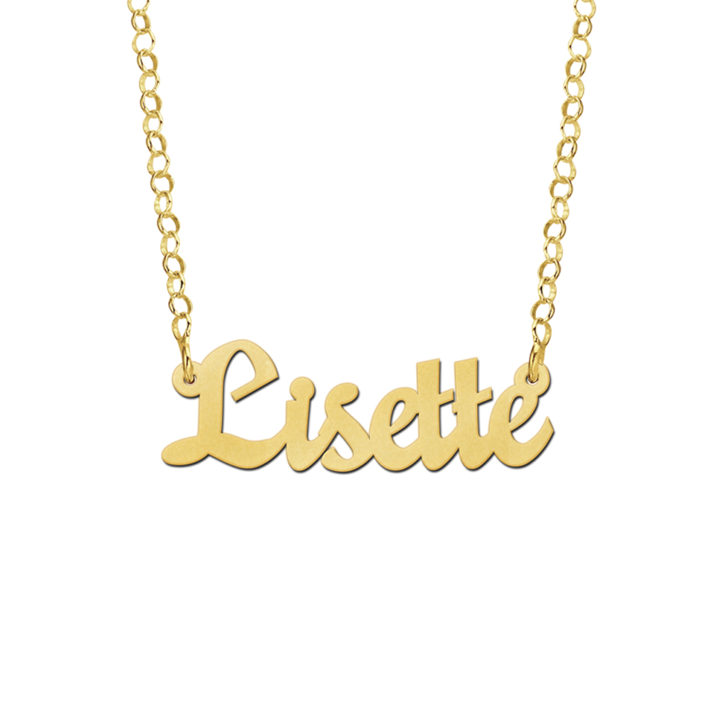 Gouden ketting met naam model Lisette