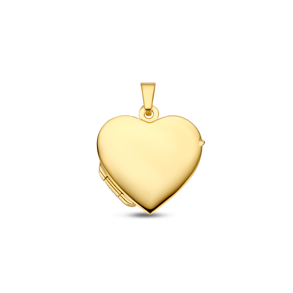 Gouden Medaillon hart met gravure