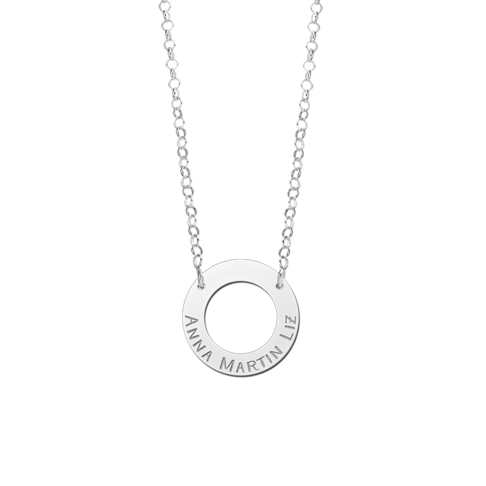 Zilveren minimalistische ring hanger met namen
