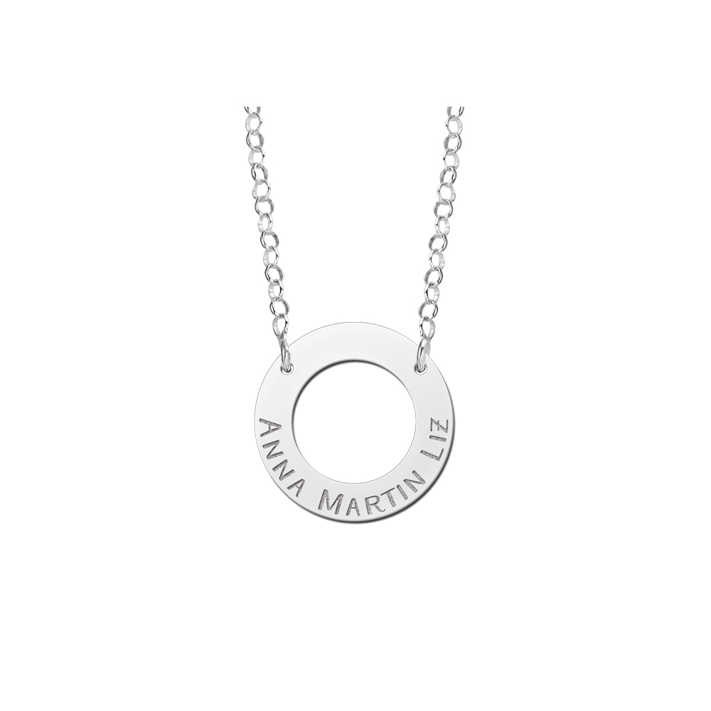 Zilveren minimalistische ring hanger met namen