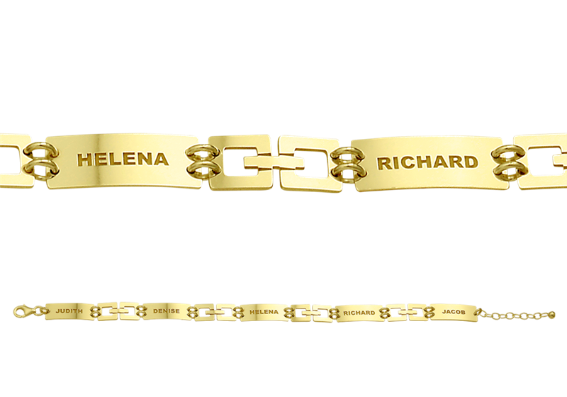 Gouden armband schakels rechthoek