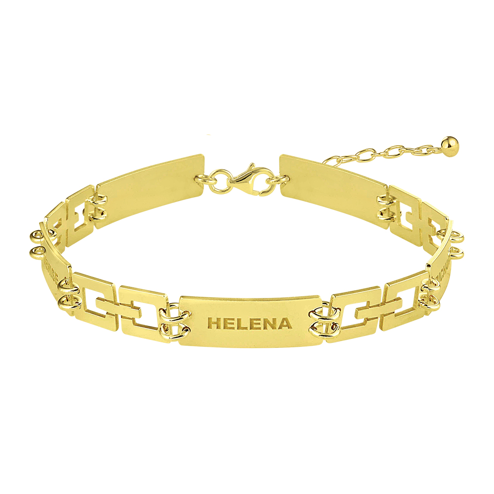 Gouden armband schakels rechthoek