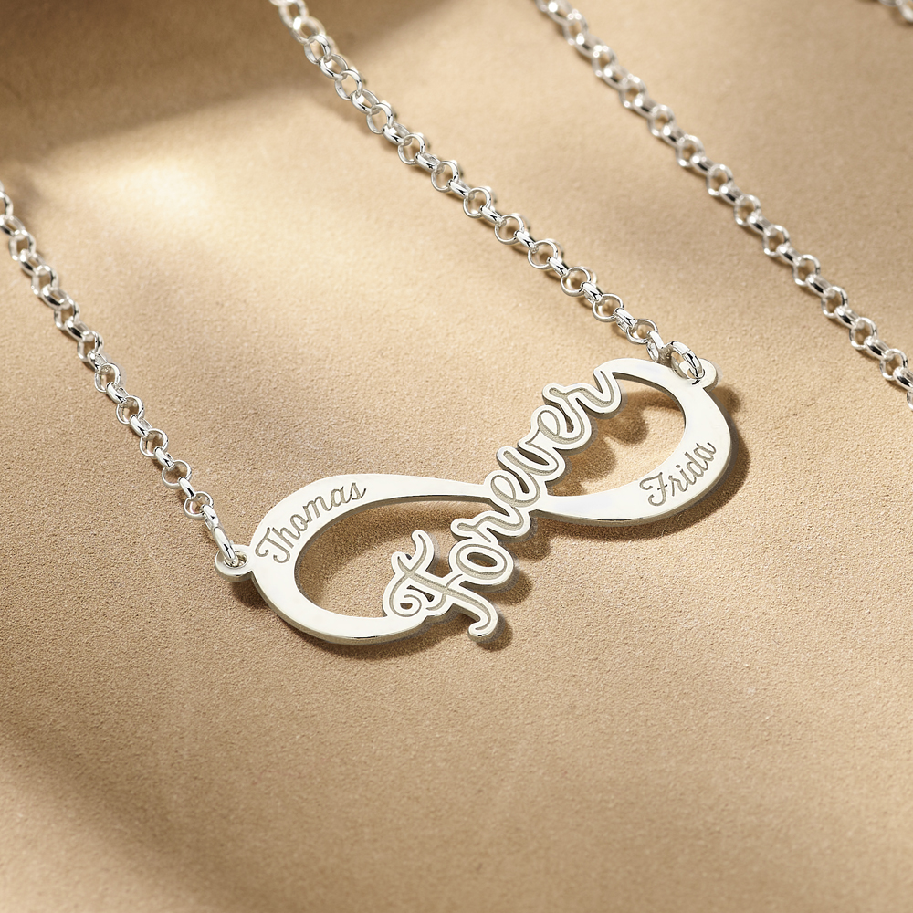 Zilveren infinity ketting forever