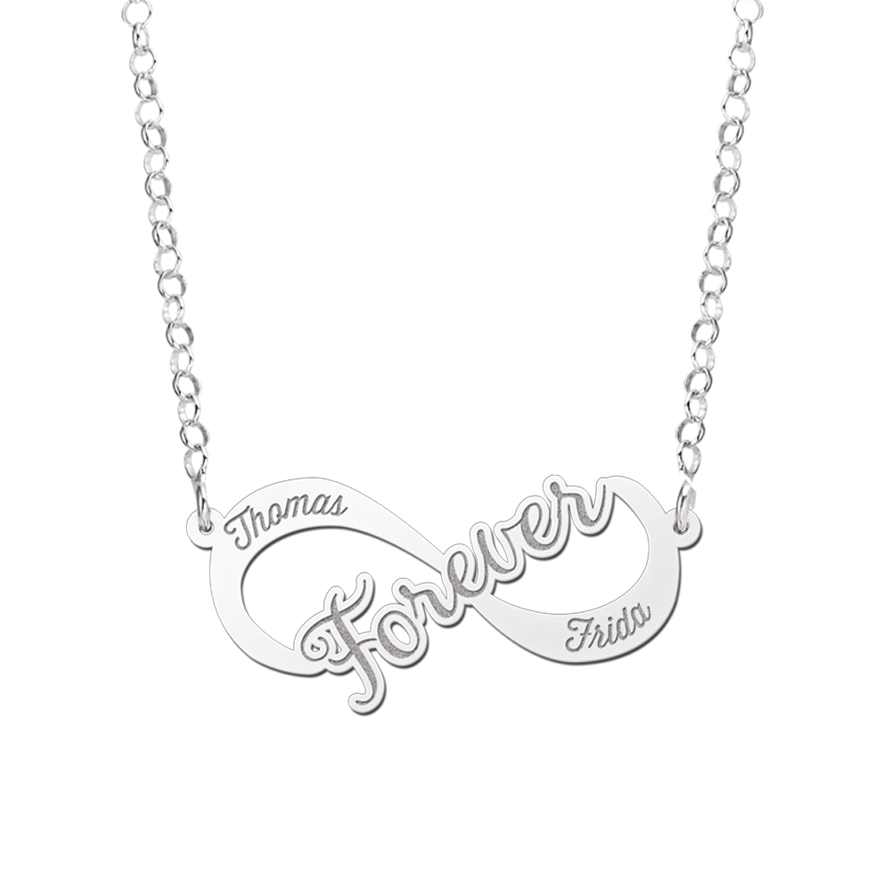 Zilveren infinity ketting forever