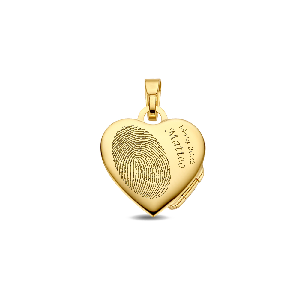 Gouden hart Medaillon met versiering en gravure