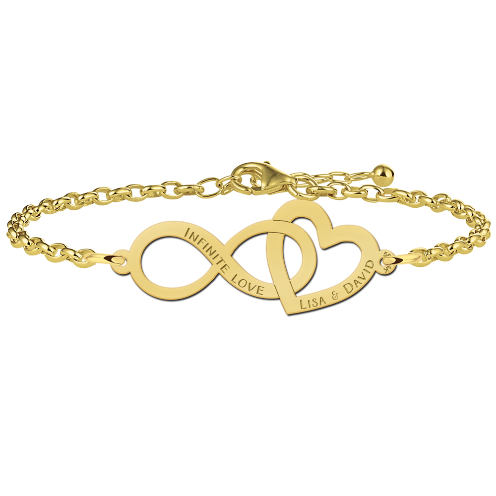 Armband met infinity en hartje goud